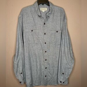 Duluth Trading Co. Kennesaw Relaxed Fit Long Sleeve Shirt in Gray Cotton XL Tall